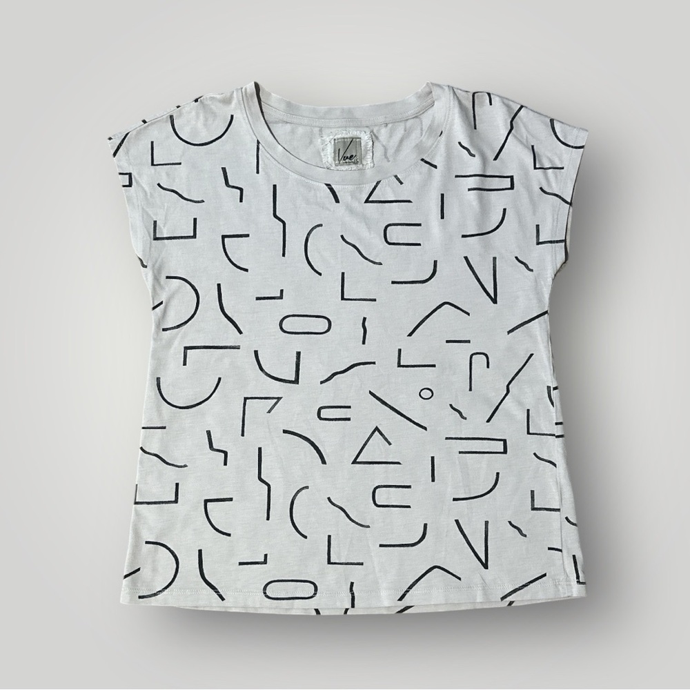 Vintage Vee Eleven Abstract Print Sleeveless Tee Minimalist
Art Shirt XS